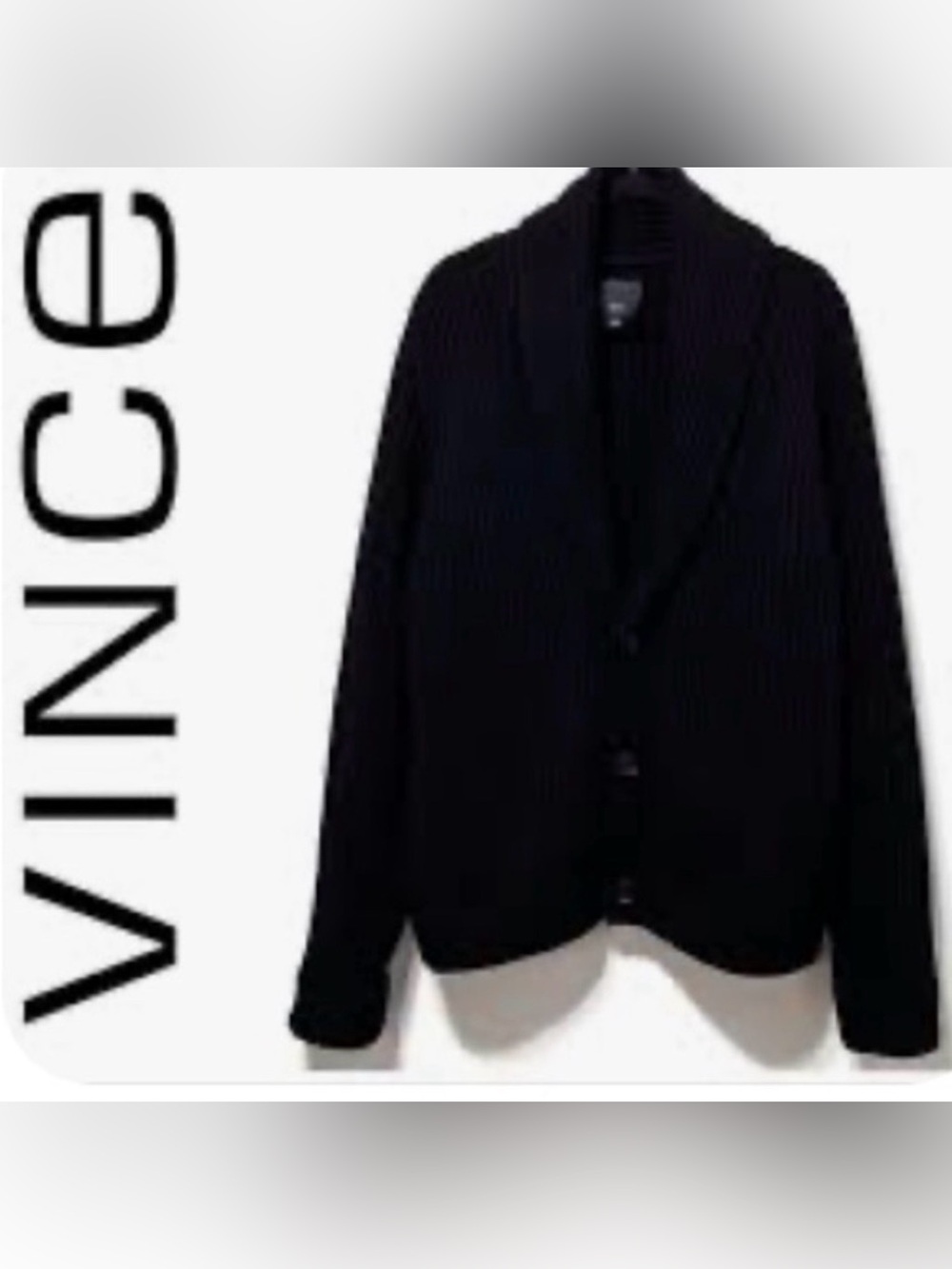 Vince Black Knit Cardigan Sweater